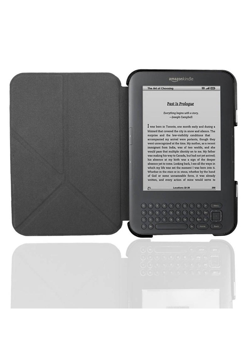 General - Book Cover Compatible with 6" Kindle Keyboard 3rd Gen Model D00901 Ebook Reader Case Leather Folding Cases for Kindle 3 Keyboard Cover - Image 1
