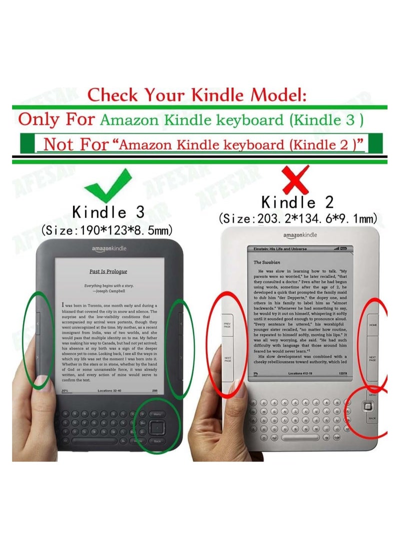 General - Book Cover Compatible with 6" Kindle Keyboard 3rd Gen Model D00901 Ebook Reader Case Leather Folding Cases for Kindle 3 Keyboard Cover - Image 1