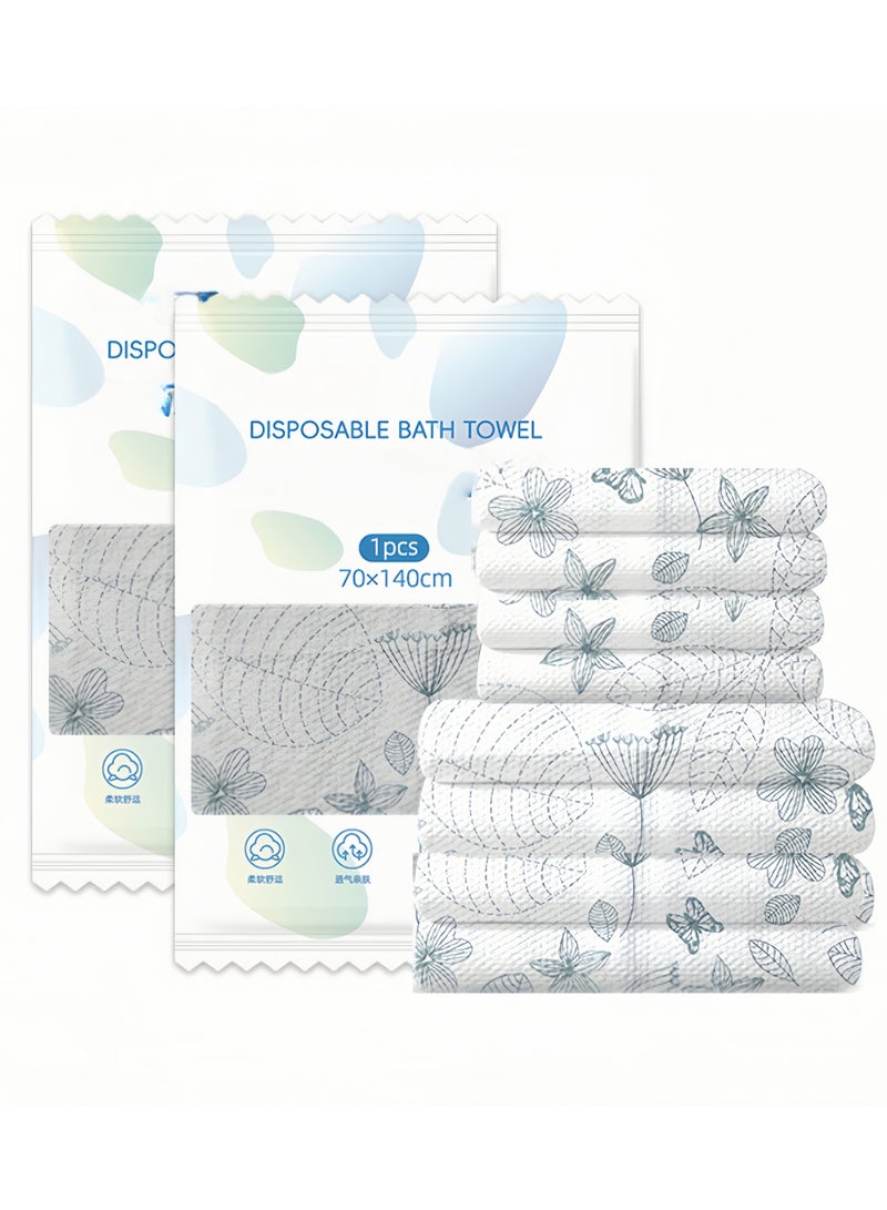 Disposable printed bath towels, face towels, printed soft bath wipes, portable, breathable, thickened bath towels, 8 pieces, individually packaged, suitable for travel, hotel, business - Image 5