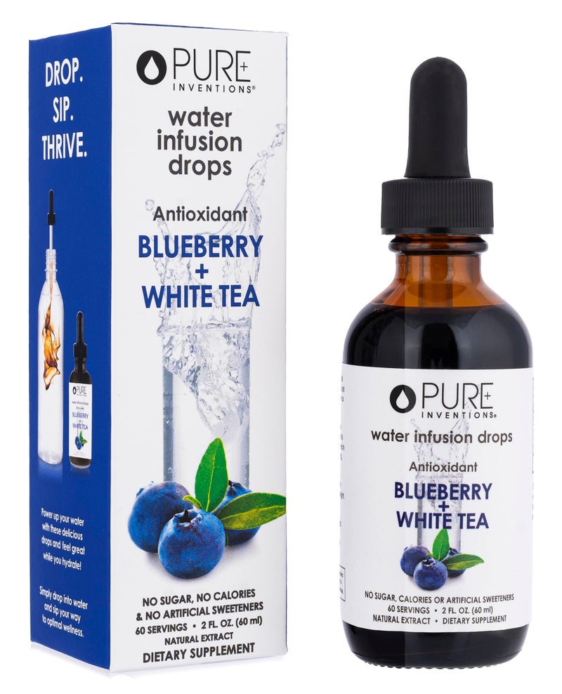 Pure Inventions Blueberry & White Tea - Water Infusion Drops - No Sugar, Calories, or Artificial Sweeteners - 60 Servings - 2oz - Image 1