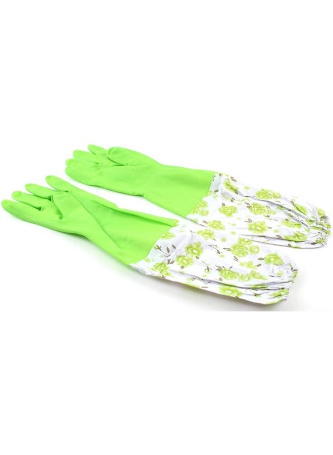 Pair of Thick Waterproof Wear-resistant Rubber Kitchen Gloves, Reusable Cleaning Gloves for Dishwashing. - Image 1
