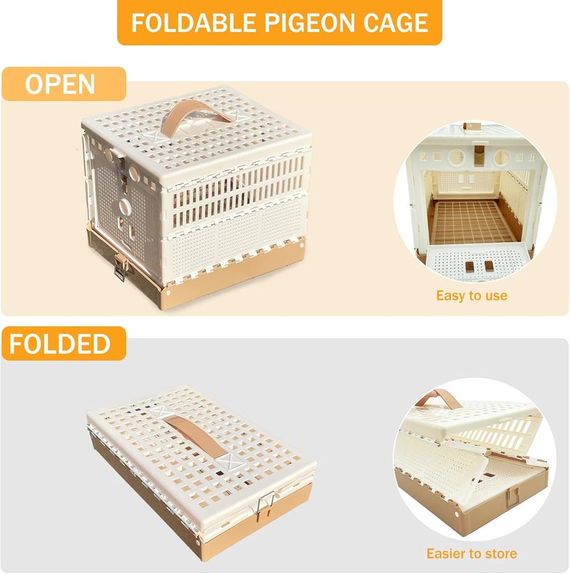 WEIYOONS Pigeon Cage Folding Racing Pigeons Travel Cage Pairing Cage Plastic Three Doors Nest Box for Training and Release, Competition (12.6" LX 7.9" W X8.6 H) - Image 3