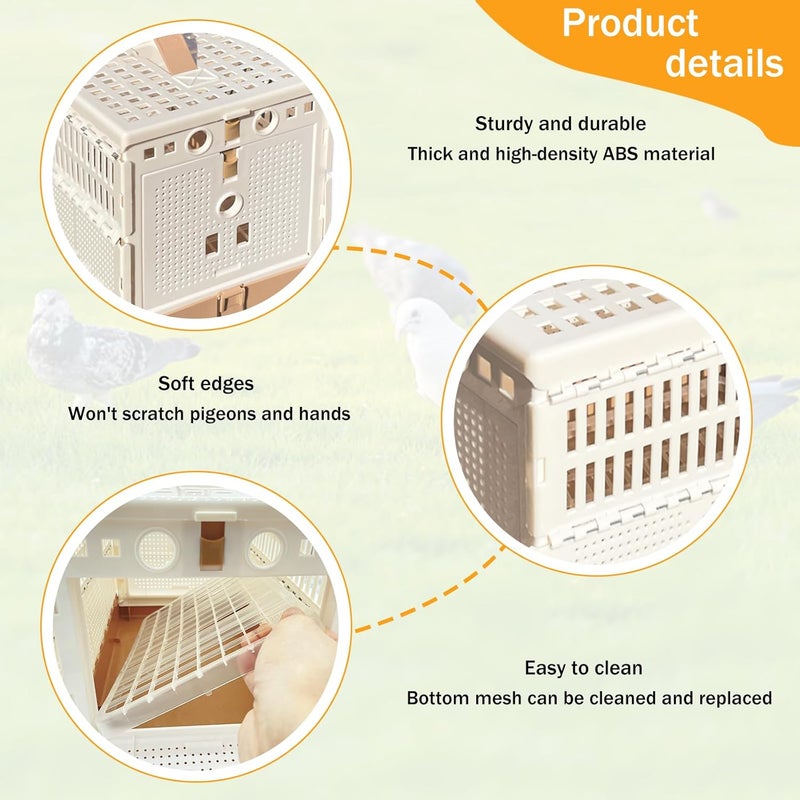 WEIYOONS Pigeon Cage Folding Racing Pigeons Travel Cage Pairing Cage Plastic Three Doors Nest Box for Training and Release, Competition (12.6" LX 7.9" W X8.6 H) - Image 5
