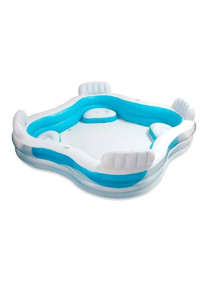 INTEX Vinyl Inflatable Swim Center Family Lounge Pool White and Blue 882 L 56475.