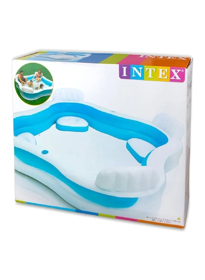 INTEX Vinyl Inflatable Swim Center Family Lounge Pool White and Blue 882 L 56475.