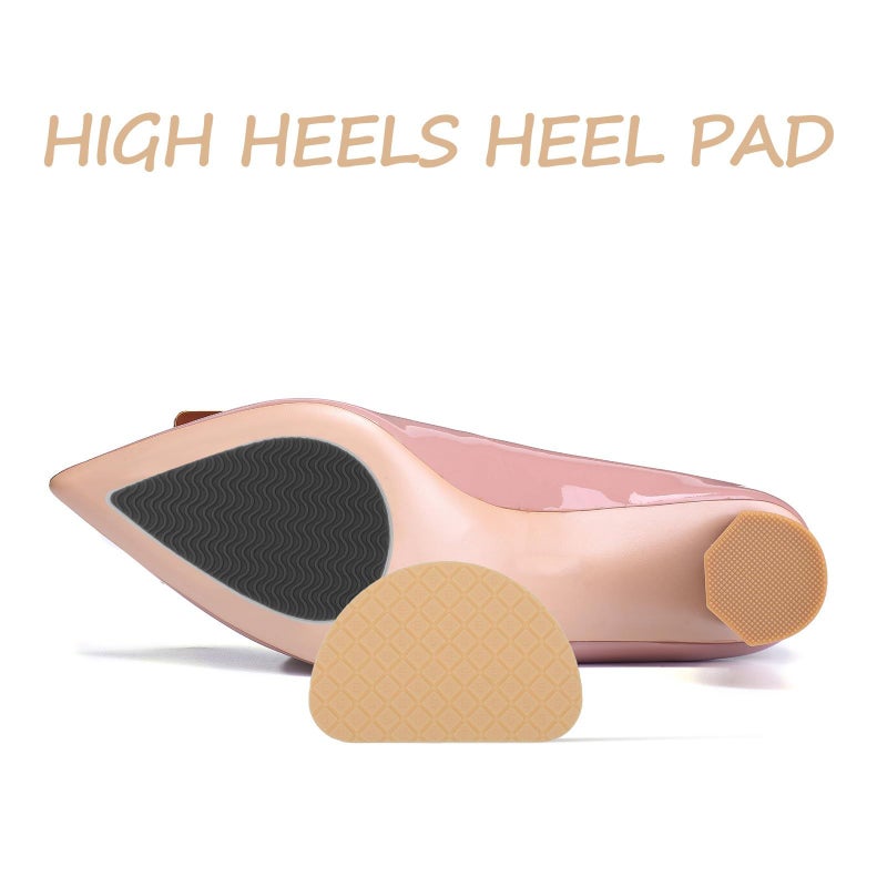 بطانة نعل بيج غير قابلة للانزلاق للكعب العالي، نصف دائري مضاد للانزلاق بنمط S، وسادة تقليل الضوضاء - Image 4