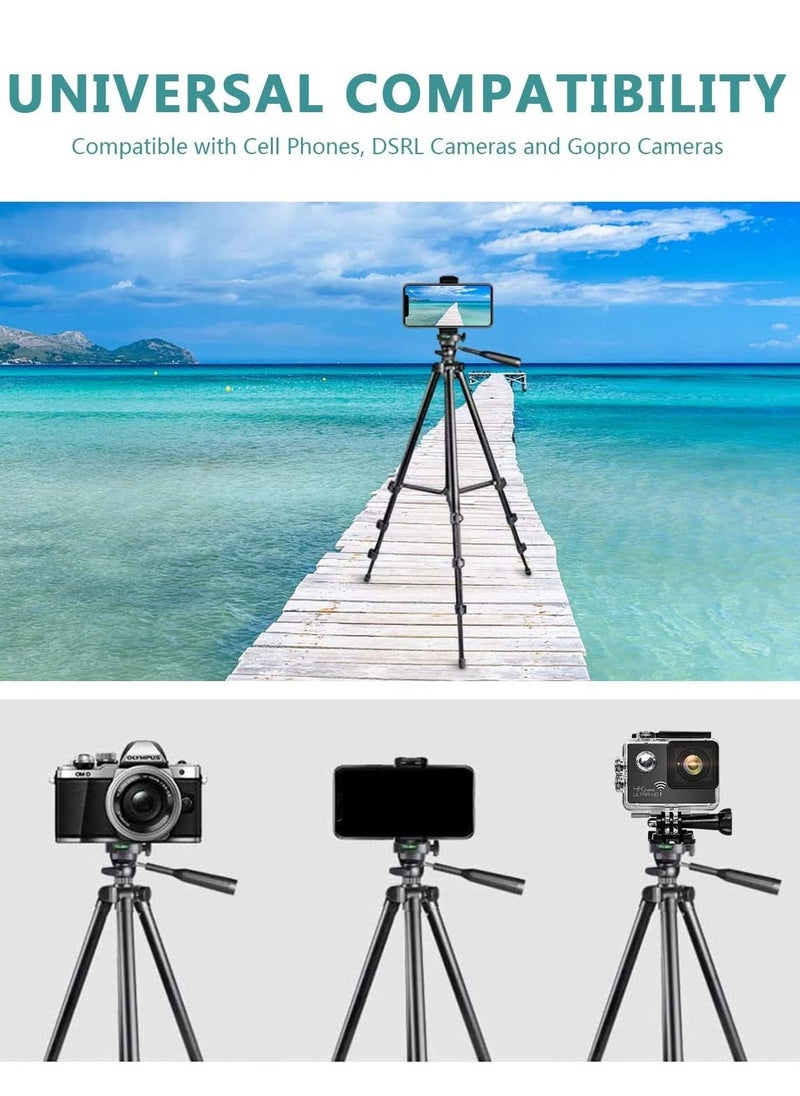 Phone Tripod Extendable Cell Phone Tripod with Wireless Bluetooth Remote and Universal Phone Holder Perfect for Video Recording/Selfies/Live Stream