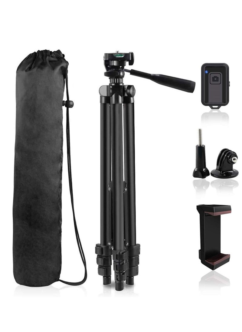 Phone Tripod Extendable Cell Phone Tripod with Wireless Bluetooth Remote and Universal Phone Holder Perfect for Video Recording/Selfies/Live Stream