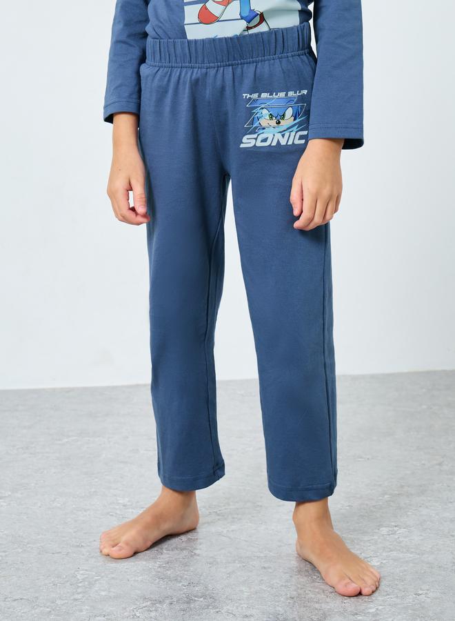ستايلي طقم من بنطال بيجاما وتيشيرت بطبعة سونيك - Image 5