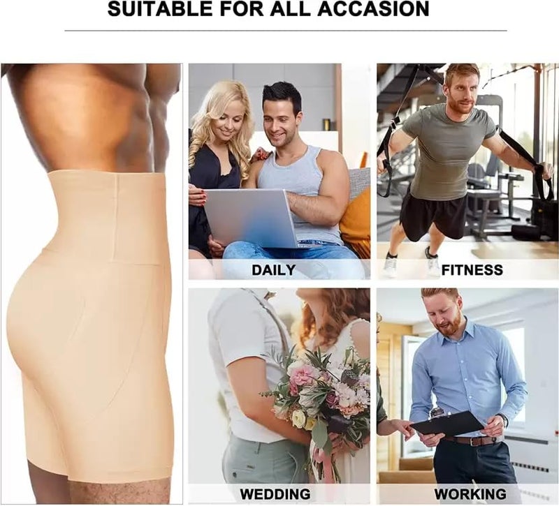 KROYWEN Men's Waist Control Belt - Shaping Band � Waist Trimmer � Body Shaper Abdomen � Men�s Tummy Control � Men�s Shapewear (Beige, Free Size) - Image 5