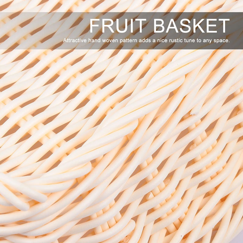 2 pcs Woven Fruit Basket Storage Basket Fruit Display Basket Bread Container - Image 3
