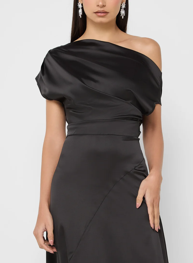 ايلا Asmmetrically Draped One Shoulder Dress