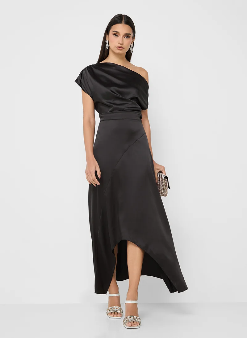 ايلا Asmmetrically Draped One Shoulder Dress