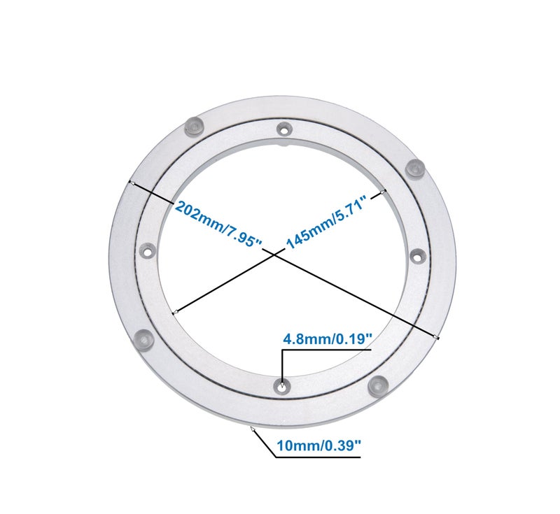 Dailydanny Aluminum Heavy Duty Lazy Susan Rotating Turntable Bearing Swivel Plate Hardware for Dining-Table (8 inch) - Image 4