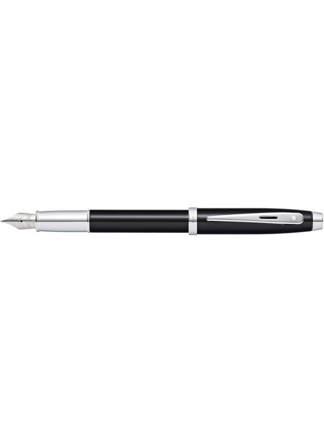 SHEAFFER - Sheaffer Gift 100 Glossy Black Fountain pen with Chrome Plated Trim | Fountain Pen Medium Nib | Pen Set for Gift - Image 1