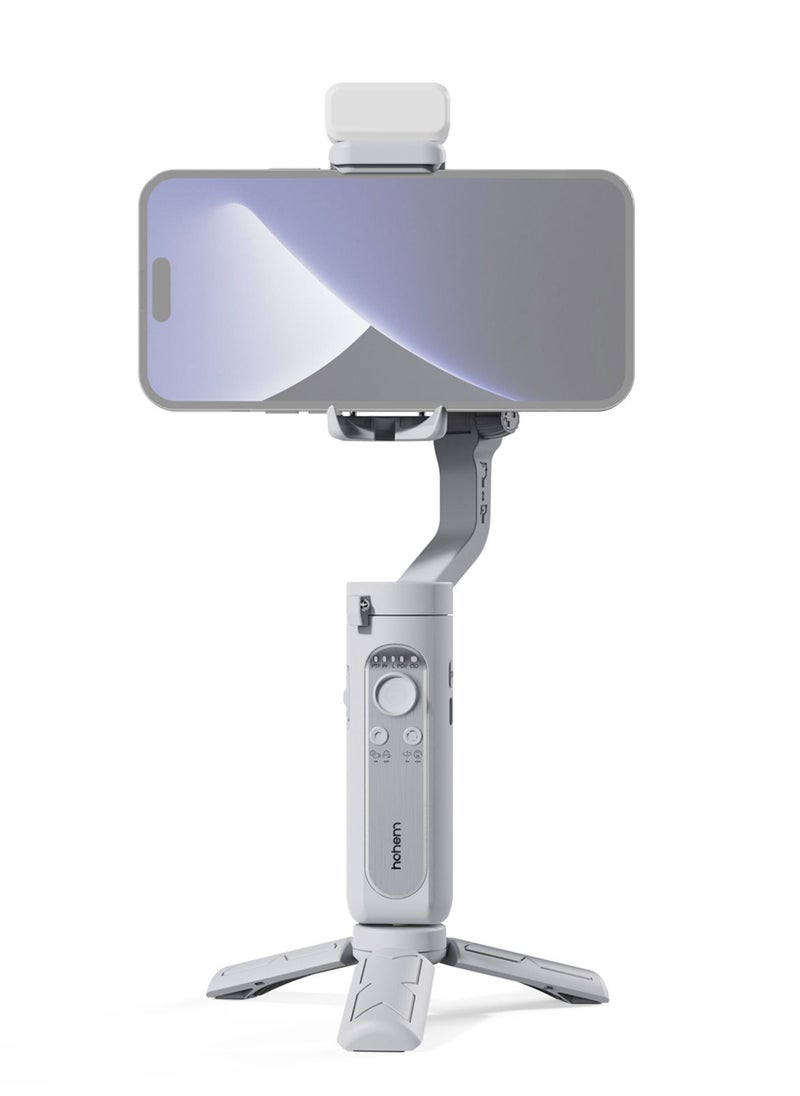 hohem - iSteady XE 3-Axis Smartphone Gimbal Stabilizer Portable Phone Vlog Gimbal Anti-shake with Magnetic LED Fill Light Mini Tripod 280g Load Capacity Replacement for iPhone 14/13/12/11 Android Smartp - Image 1