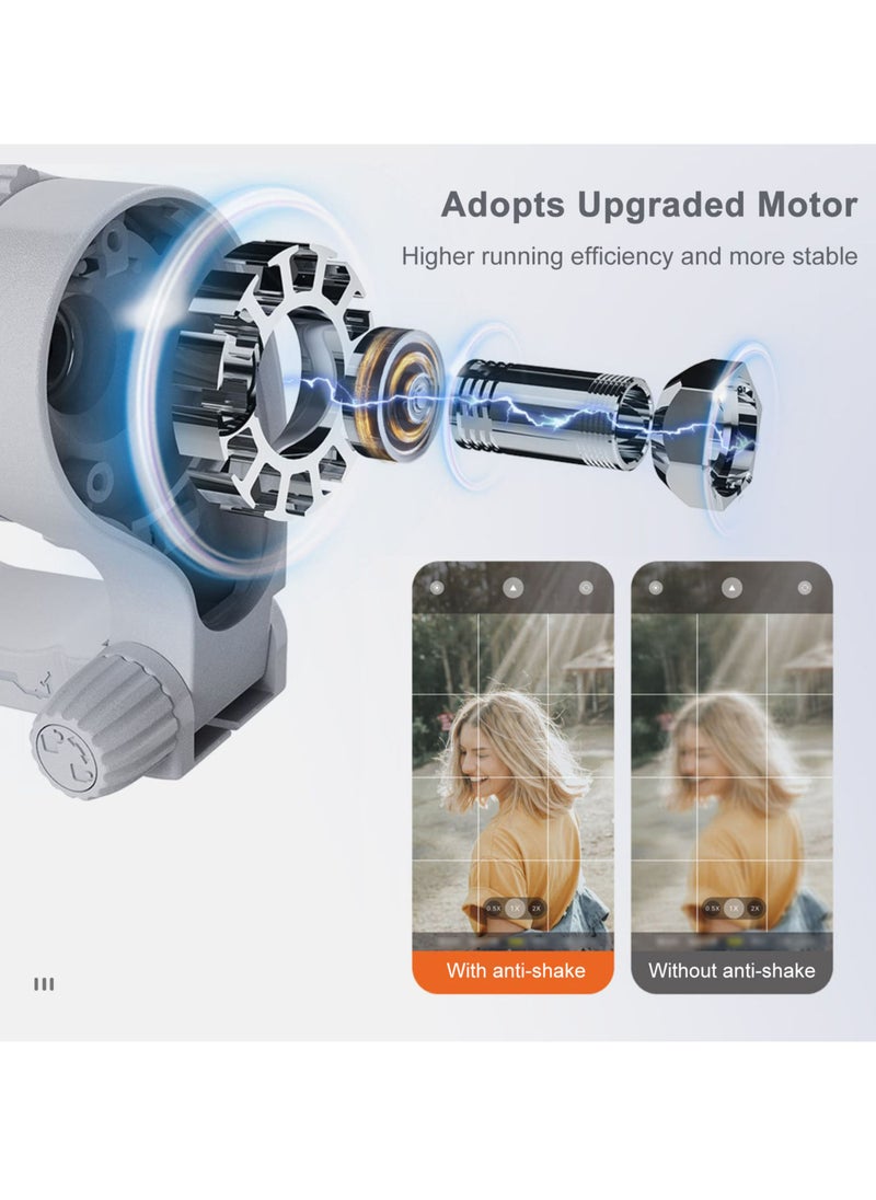 hohem - iSteady XE 3-Axis Smartphone Gimbal Stabilizer Portable Phone Vlog Gimbal Anti-shake with Magnetic LED Fill Light Mini Tripod 280g Load Capacity Replacement for iPhone 14/13/12/11 Android Smartp - Image 1