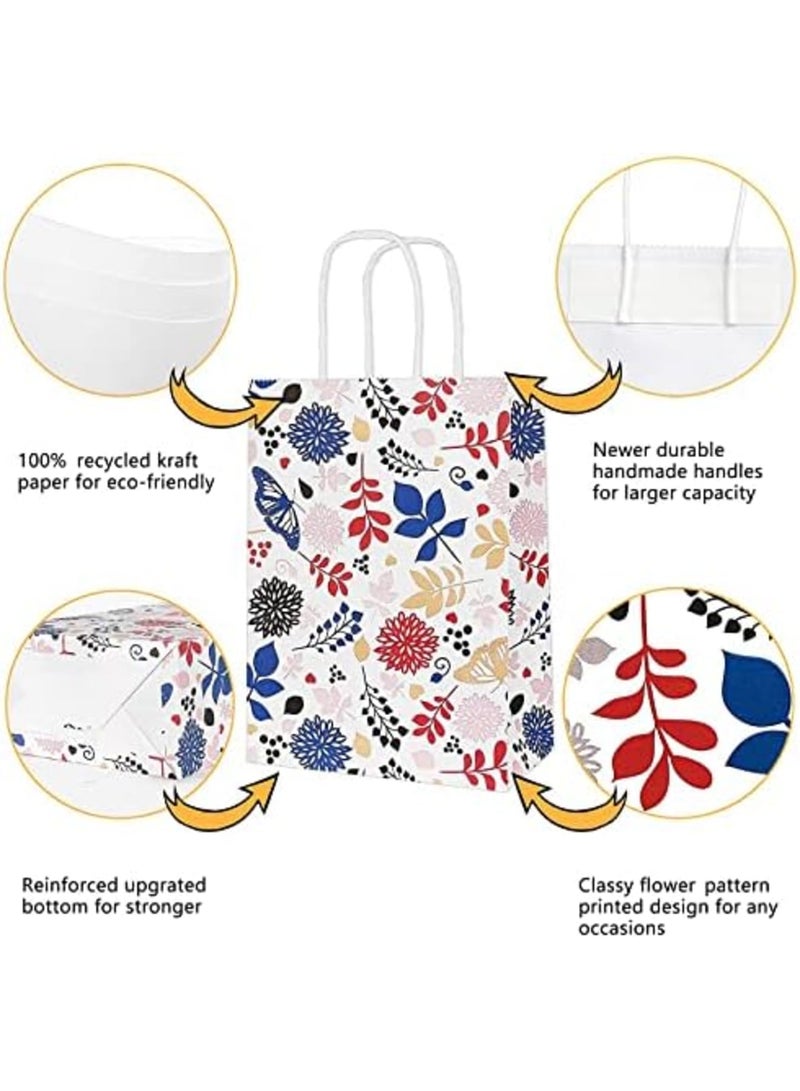 Luckam Floral Paper Party Favor Bags,Kraft Gift Goodie Bags with Handles for Wedding, Birthday, Mother's Day, Gifts, Shopping and Party Supplie, Butterfly and Flower 8.7x6.3x3.1 Inch-12PCS - Image 3