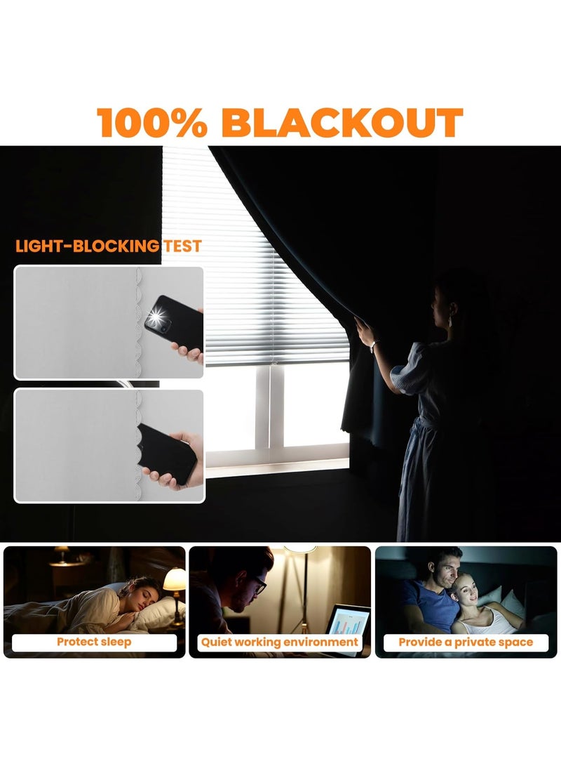 DELGREEN 100% Blackout Curtain, Self-adhesive and Portable, Easy to install, Sun Protection, Heat Insulation, Privacy Protection, Short Length, Suitable for Various Room Types, Bedroom Curtains, Bedroom Decoration, Modern Curtains - Image 4