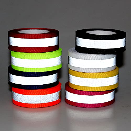 JINBING 8 Rolls Silver Reflective Webbing Ribbon Tape Trim Strip Sew On for Clothing 8 Colors Each 4meter - Image 2