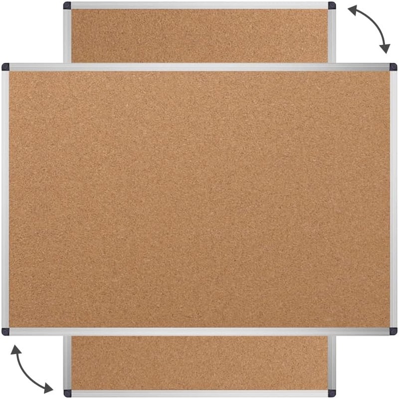 VIZ-PRO Cork Notice Board, 18 X 12 Inches, Cork Bulletin Board with Silver Aluminium Frame - Image 3