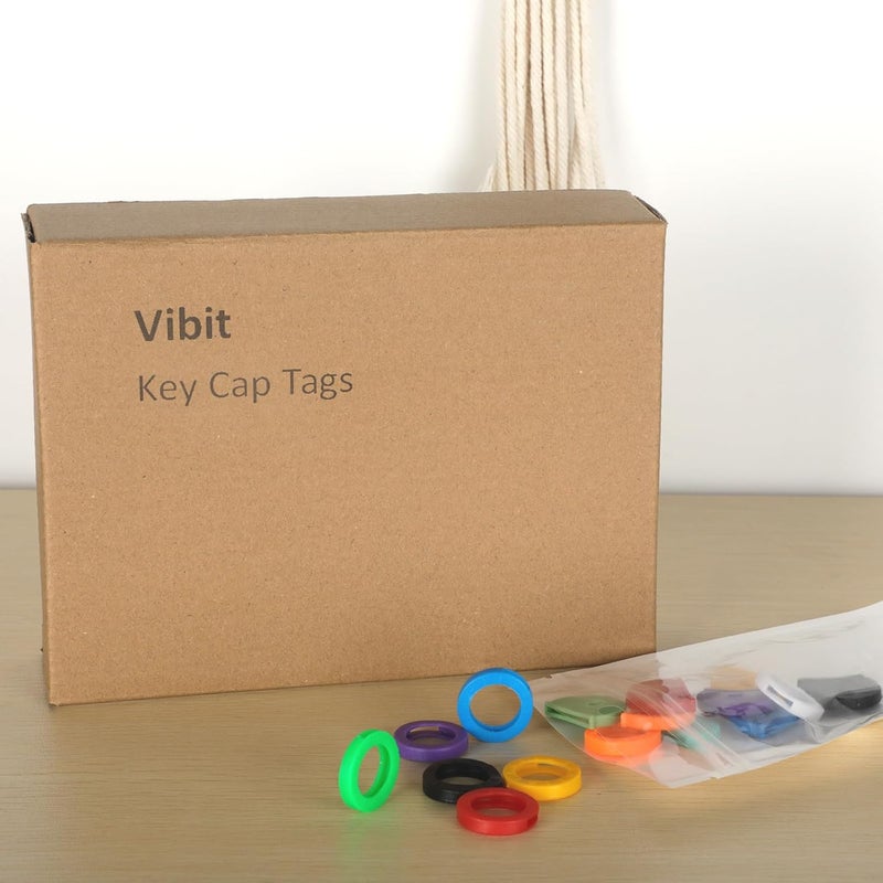 Vibit 16 Pack Colorful Plastic Key Cap Tags and Identifier Covers for Standard Flat House Keys, 2 Styles - Image 5