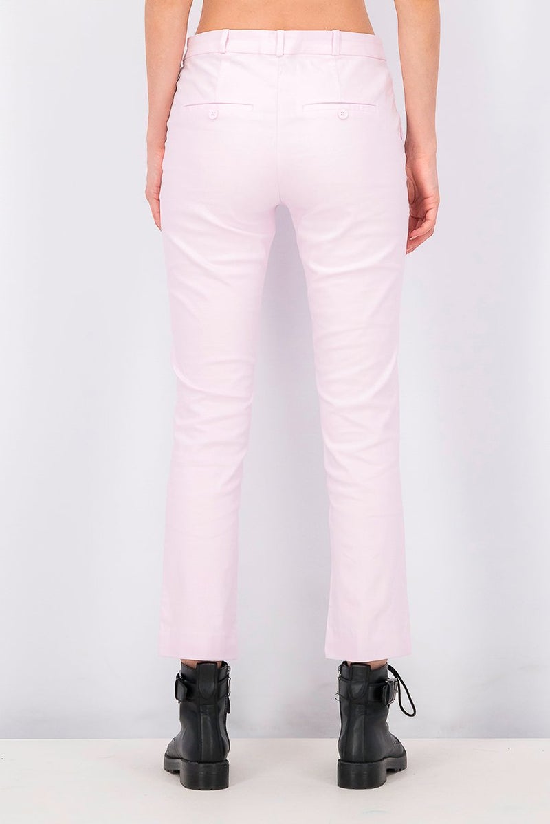 MANGO Women Linen Blend Plain Pants, Pink - Image 2