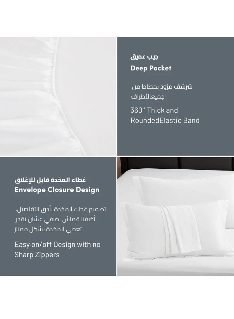 Donetella Bedding Fitted Sheet - Fits 90x190 Cm Bed For Single Bed 2 Pcs (1 Fitted Sheet and 1 Pillowcase) - 30 Cm Deep Pocket - Solid Bed Sheet