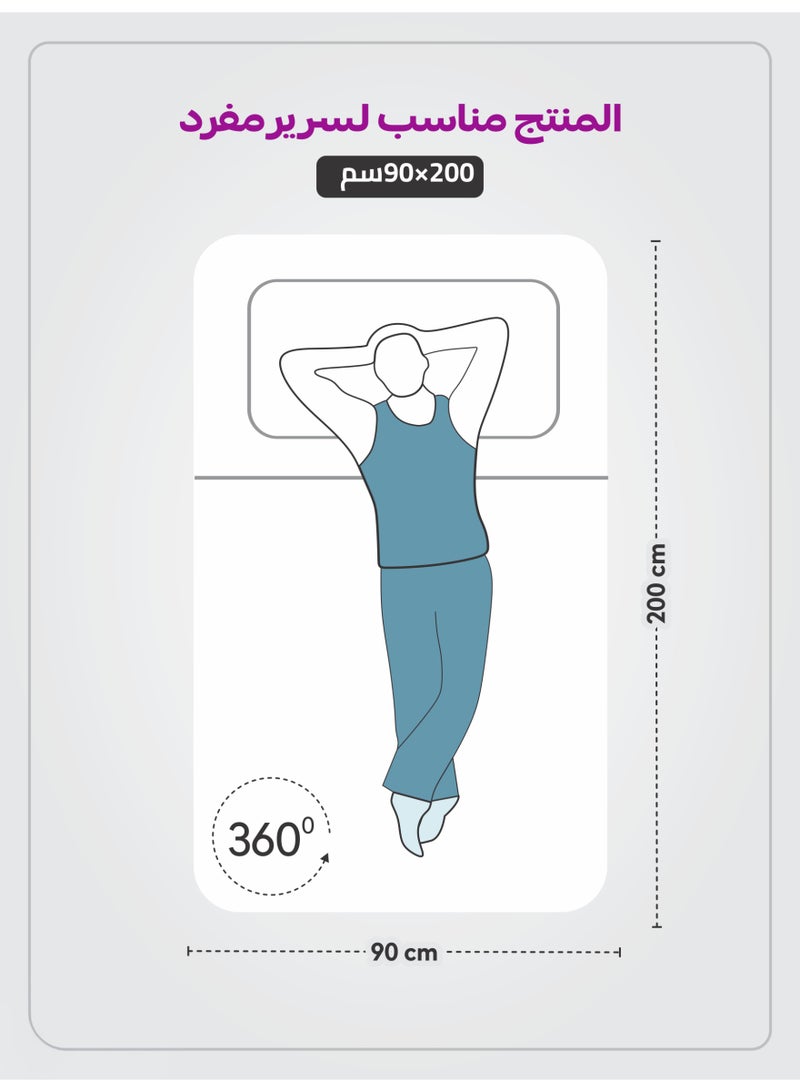 Donetella Bedding Fitted Sheet - Fits 90x200 Cm Bed For Single Bed 2 Pcs (1 Fitted Sheet and 1 Pillowcase) - 30 Cm Deep Pocket - Solid Bed Sheet - Image 2