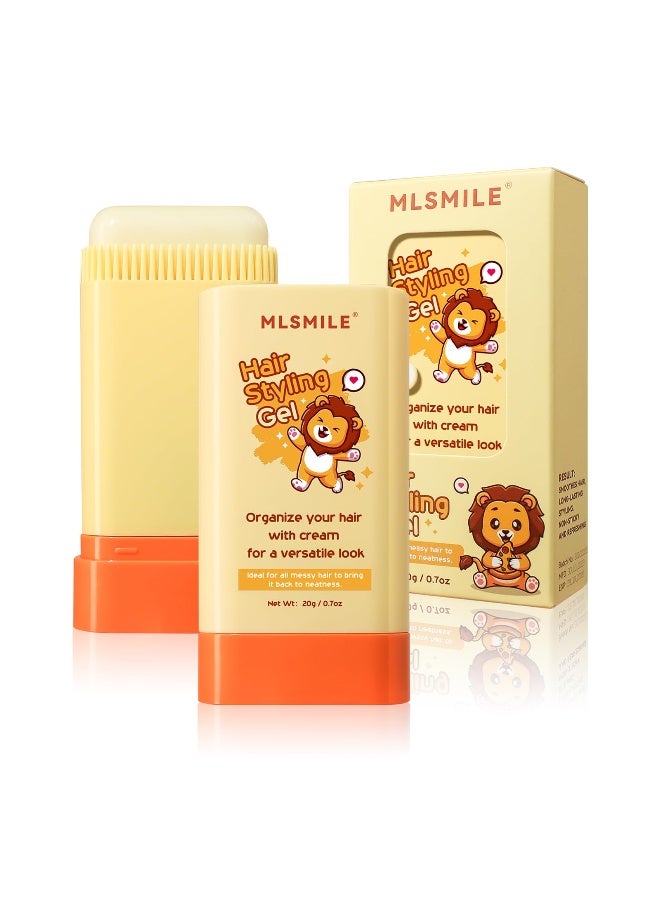 عصا شمع الشعر MLSMILE لتصفيف الأطفال بتصميم 2 في 1 مع مشط مدمج سهل الاستخدام للأطفال مرطبة غير دهنية مدمجة وقابلة للحمل