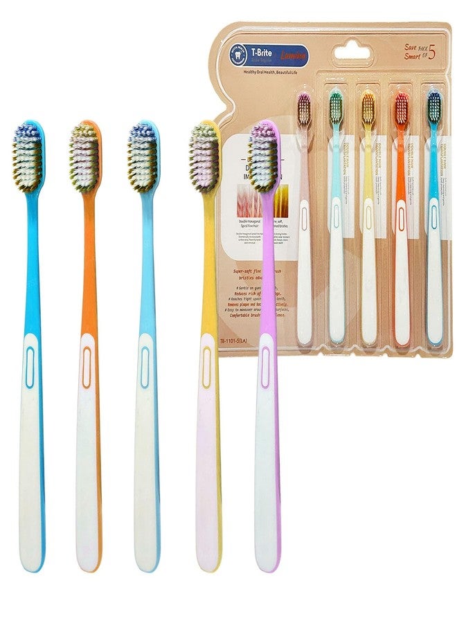 SAMVARDHAN Tooth Brush Set, Tooth Brush Combo Pack of 5 Pcs; Toothbrush for Kids & Adults, Super Soft Bristles for Sensitive Teeth, Manual Toothbrush for Kids & Adults,Multicolor