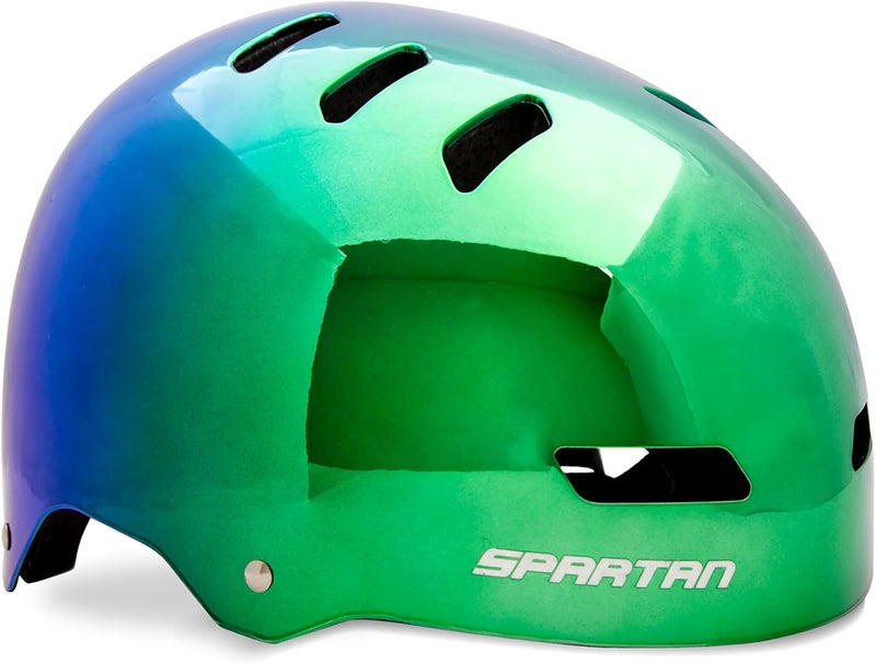 Spartan Mirage Plus Adult Skate Helmet | Medium Size 54–58 cm | Rainbow Chrome Finish | ABS Shell with EPS Foam Liner | Dial-Fit System | 12 Vents | Lightweight 500g | Multi-Sport Helmet | SP-9083 - Image 2