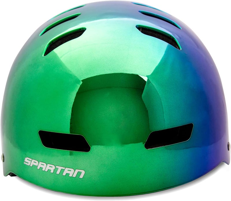 Spartan Mirage Plus Adult Skate Helmet | Medium Size 54–58 cm | Rainbow Chrome Finish | ABS Shell with EPS Foam Liner | Dial-Fit System | 12 Vents | Lightweight 500g | Multi-Sport Helmet | SP-9083 - Image 4
