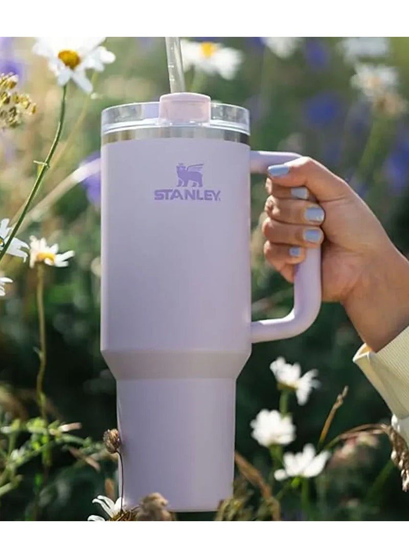 STANLEY Quencher H2.0 FlowState™ Tumbler 40oz – Purple– Stainless Steel Vacuum Insulated Cup with Handle, Lid & Straw – Keeps Drinks Hot or Cold for Hours - Image 3