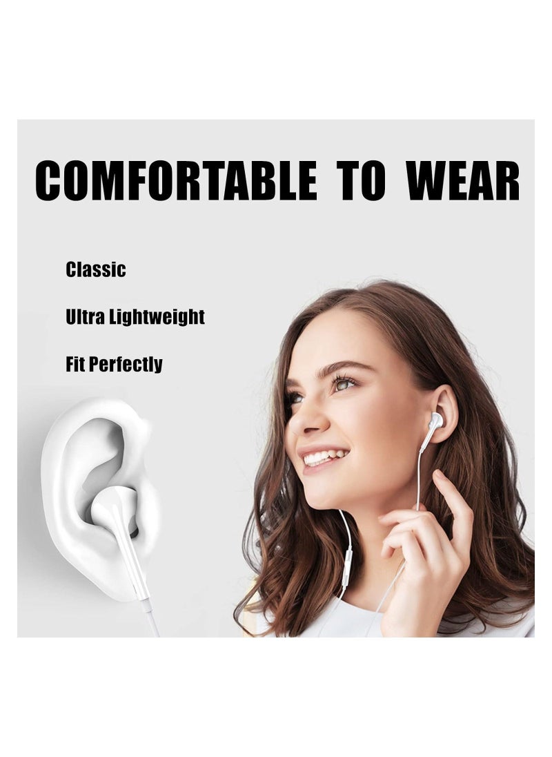 JAJEEK - iPhone Earbuds Headphones with Lightning Connector, [MFi Certified] Wired in-Ear Earphones with Microphone and Volume Control Compatible with iPhone 13/12/11 Pro Max/XS Max/X/8 Plus/7 - White - Image 1
