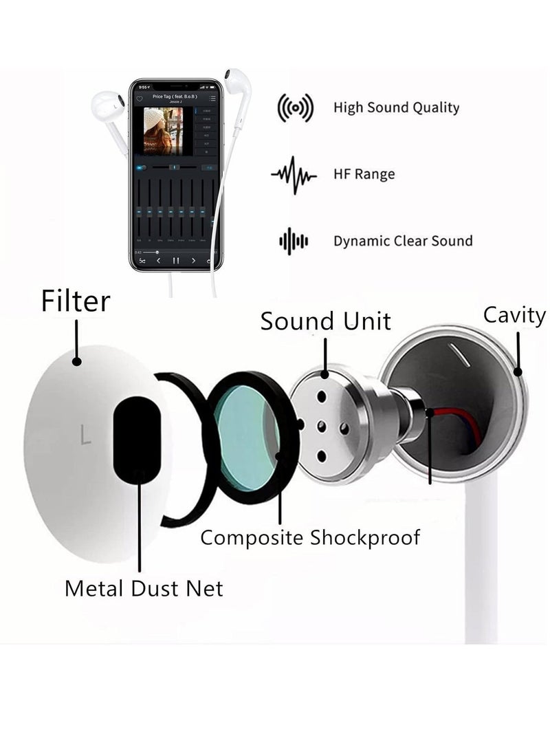 JAJEEK - iPhone Earbuds Headphones with Lightning Connector, [MFi Certified] Wired in-Ear Earphones with Microphone and Volume Control Compatible with iPhone 13/12/11 Pro Max/XS Max/X/8 Plus/7 - White - Image 1