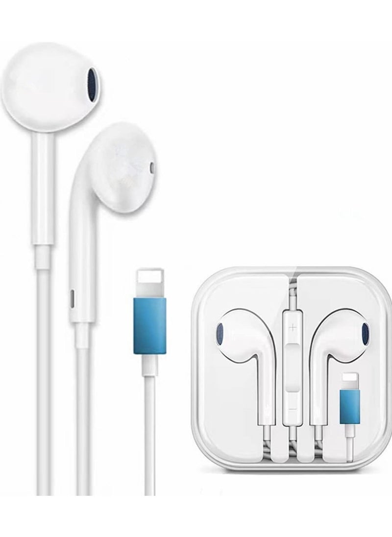 JAJEEK - iPhone Earbuds Headphones with Lightning Connector, [MFi Certified] Wired in-Ear Earphones with Microphone and Volume Control Compatible with iPhone 13/12/11 Pro Max/XS Max/X/8 Plus/7 - White - Image 1