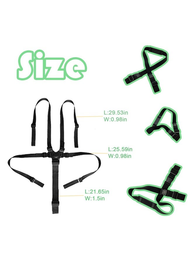 CaoXiong 5 Point Harness Seat Belt Safety Strap Belt,Adjustable High Chair Strap,Baby Safe Harness for Stroller Pushchair Pram Buggy Safe Protection,Safety Harness Strap Belt,Shoulder Strap Belts for Pram - Image 1