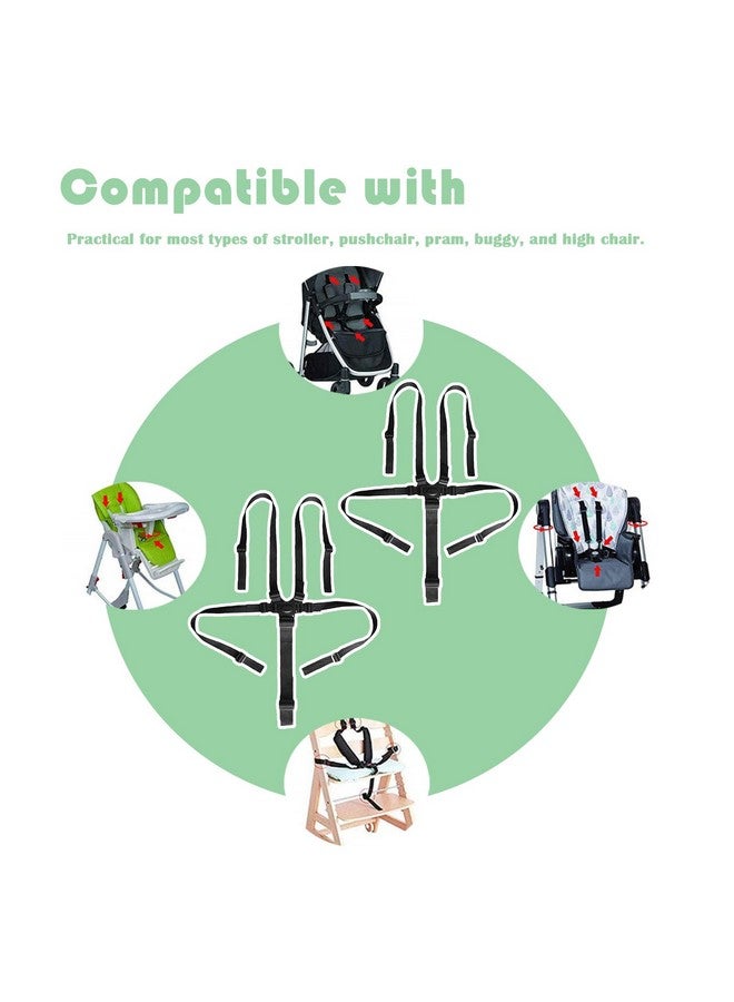 CaoXiong 5 Point Harness Seat Belt Safety Strap Belt,Adjustable High Chair Strap,Baby Safe Harness for Stroller Pushchair Pram Buggy Safe Protection,Safety Harness Strap Belt,Shoulder Strap Belts for Pram - Image 4