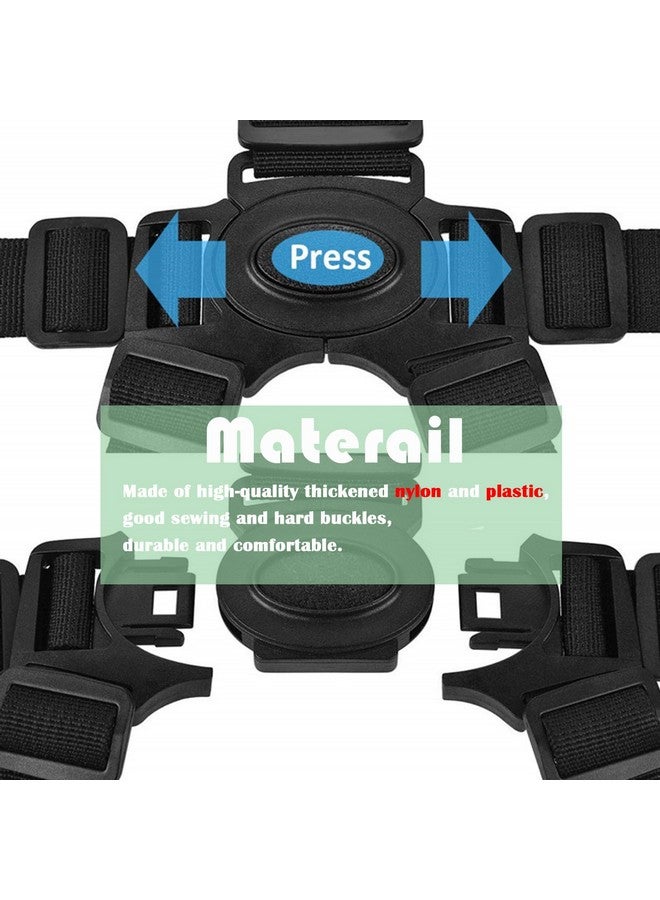 CaoXiong 5 Point Harness Seat Belt Safety Strap Belt,Adjustable High Chair Strap,Baby Safe Harness for Stroller Pushchair Pram Buggy Safe Protection,Safety Harness Strap Belt,Shoulder Strap Belts for Pram - Image 3