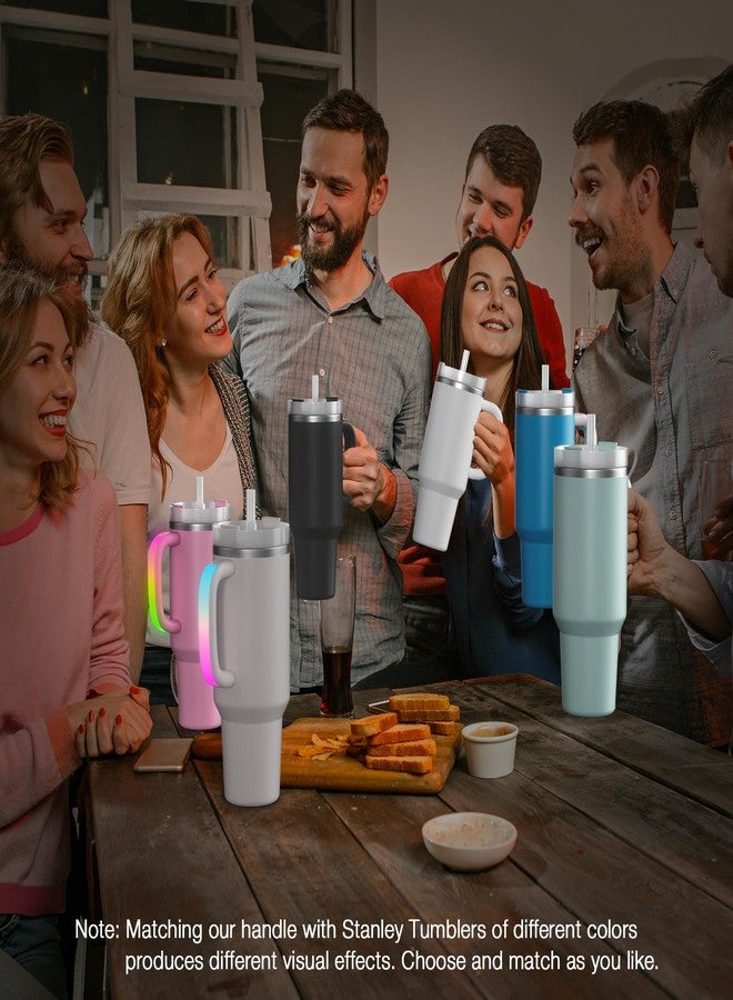 Terficer 6 Colors LED Light-Up Tumbler Handle for Stanley 40oz/30oz, Comfortable Water Bottle Handle for Stanley Tumbler-Compatible with 40oz Stanley Cup Accessories, Use for Outdoor, Party, Home (Black) - Image 3