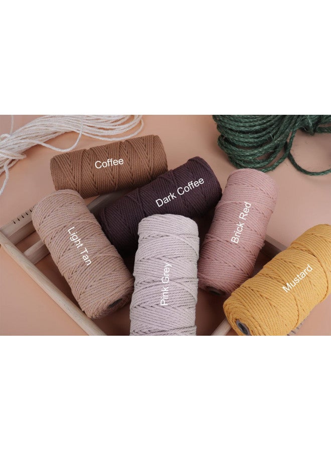 NOANTA Light Tan Macrame Cord 3mm x 109yards, Colored Macrame Rope, Cotton Rope Macrame Yarn, Colorful Cotton Craft Cord for Wall Hanging, Plant Hangers, Crafts, Knitting - Image 2