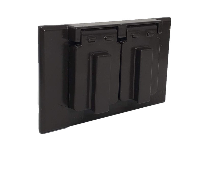 Sealproof 1-Gang Duplex Horizontal Weatherproof Outlet Cover, Single Gang Duplex Electrical Power Receptacle Protector, UL Listed