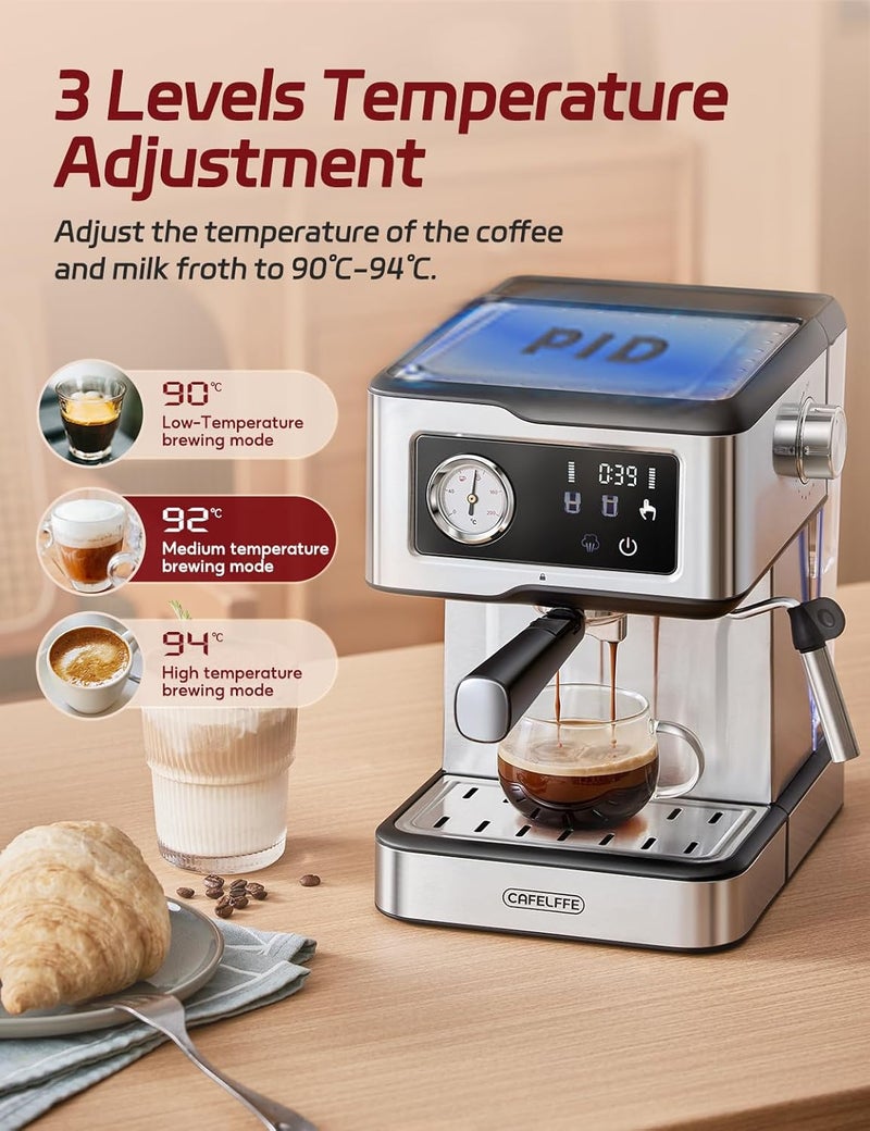 Cafelffe Espresso Coffee Machine MK-901, 20 Bar Espresso Machine with Milk Frother and Touchscreen Espresso Maker For Home Barista or Office Latte Cappuccino Machine 1.5L - Image 5
