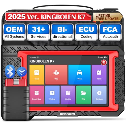 KINGBOLEN K7 OBD2 Scanner Lifetime Free Update Bidirectional Test Full System Bluetooth Diagnostic Scan Tool with ECU Coding, Active Test, 31+ Resets, Autovin, TPMS Relearn, FCA AutoAuth - Image 1