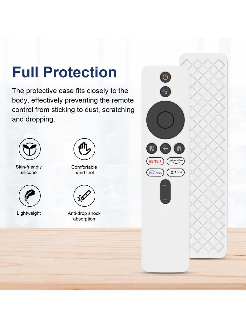 Excefore Silicone Case for XIAOMI MI Box S, Silicone Protective Case for Xiaomi Mi TV Box S (2nd Gen) Remote, 2nd Gen Stick Remote Control Anti Slip Silicone Protective Skin Cover with Lanyard (White)  - Image 2