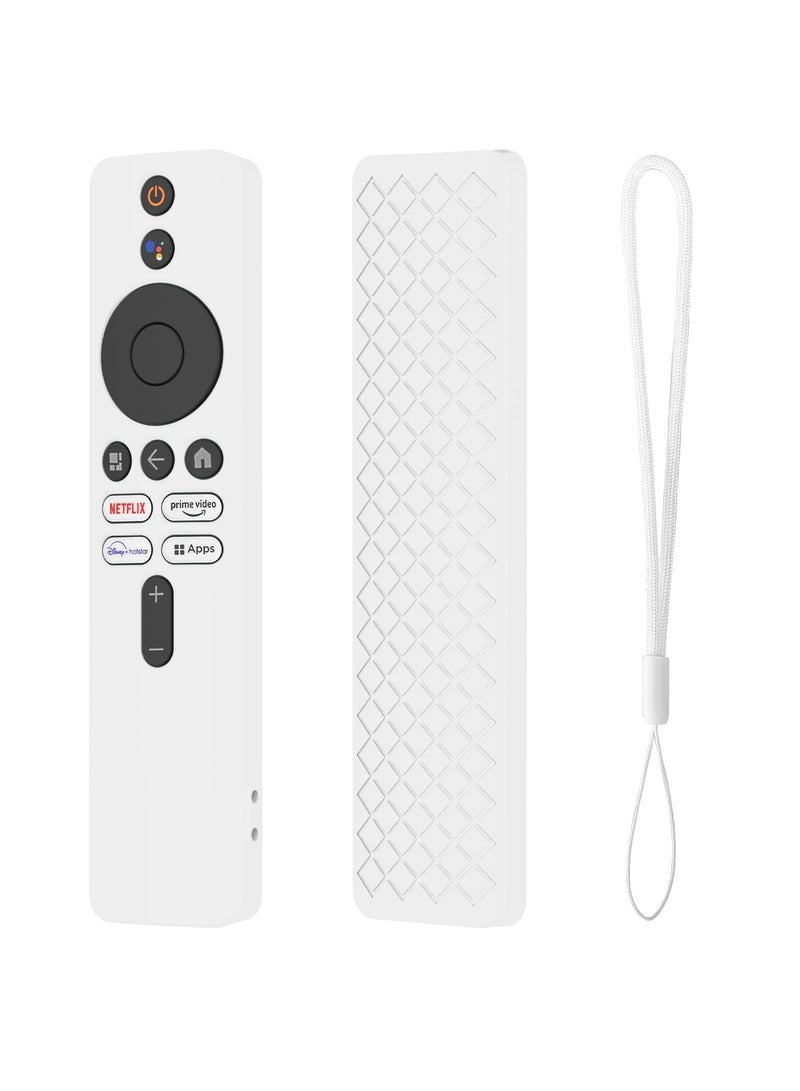 Excefore Silicone Case for XIAOMI MI Box S, Silicone Protective Case for Xiaomi Mi TV Box S (2nd Gen) Remote, 2nd Gen Stick Remote Control Anti Slip Silicone Protective Skin Cover with Lanyard (White)  - Image 1