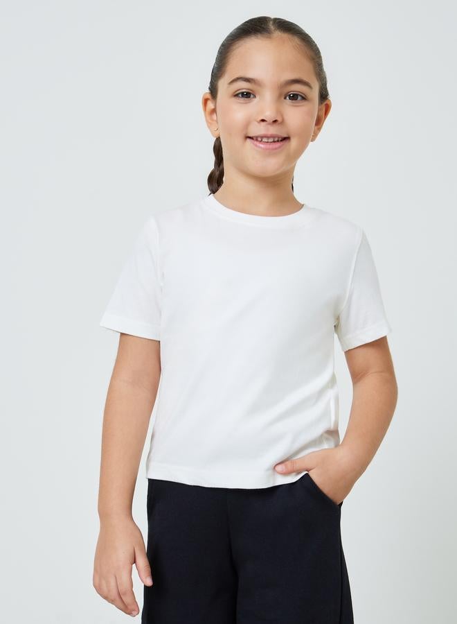 Styli Pack of 2 - Kids Unisex Solid Cotton T-Shirt - Image 5