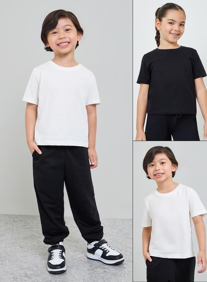 Styli Pack of 2 - Kids Unisex Solid Cotton T-Shirt - Image 2