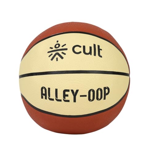 CULT Basketball Alley OOP Size 7 Indoor Outdoor Basketball for Men & Women Durable Rubber Grip Training & Match Play Ball with Butyl Bladder Brown Cream - Image 1